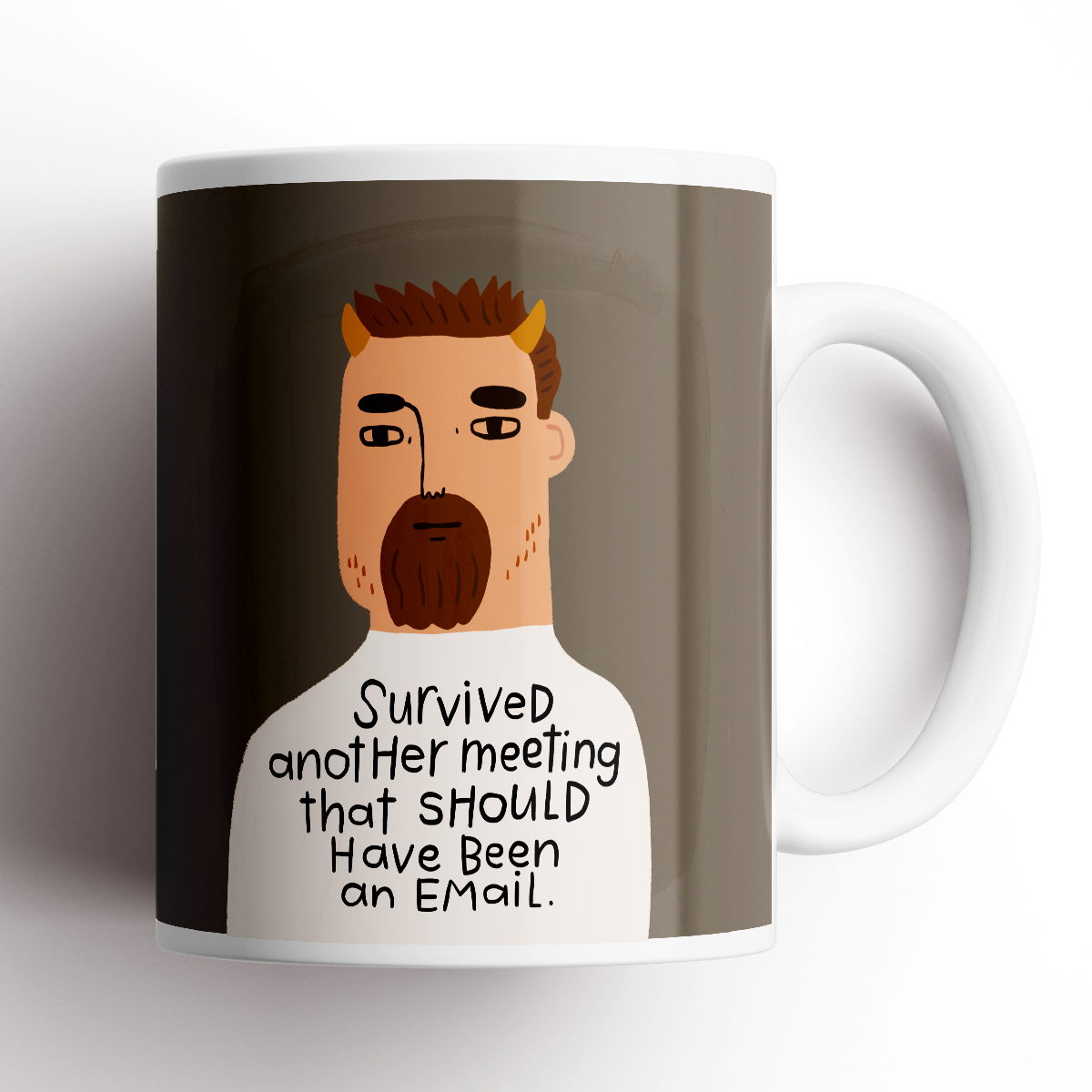 Survived Another Meeting Grumpy Bastard Mug