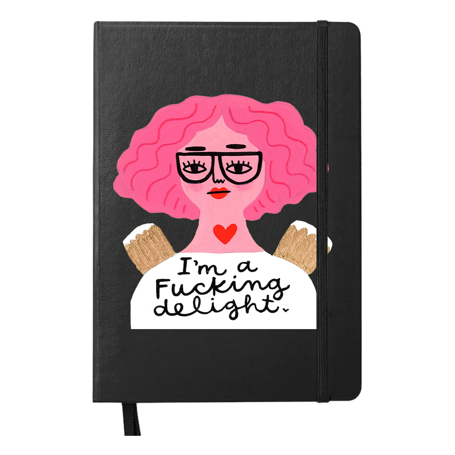 Grumpy Angel I'm a fucking delight Black Notebook
