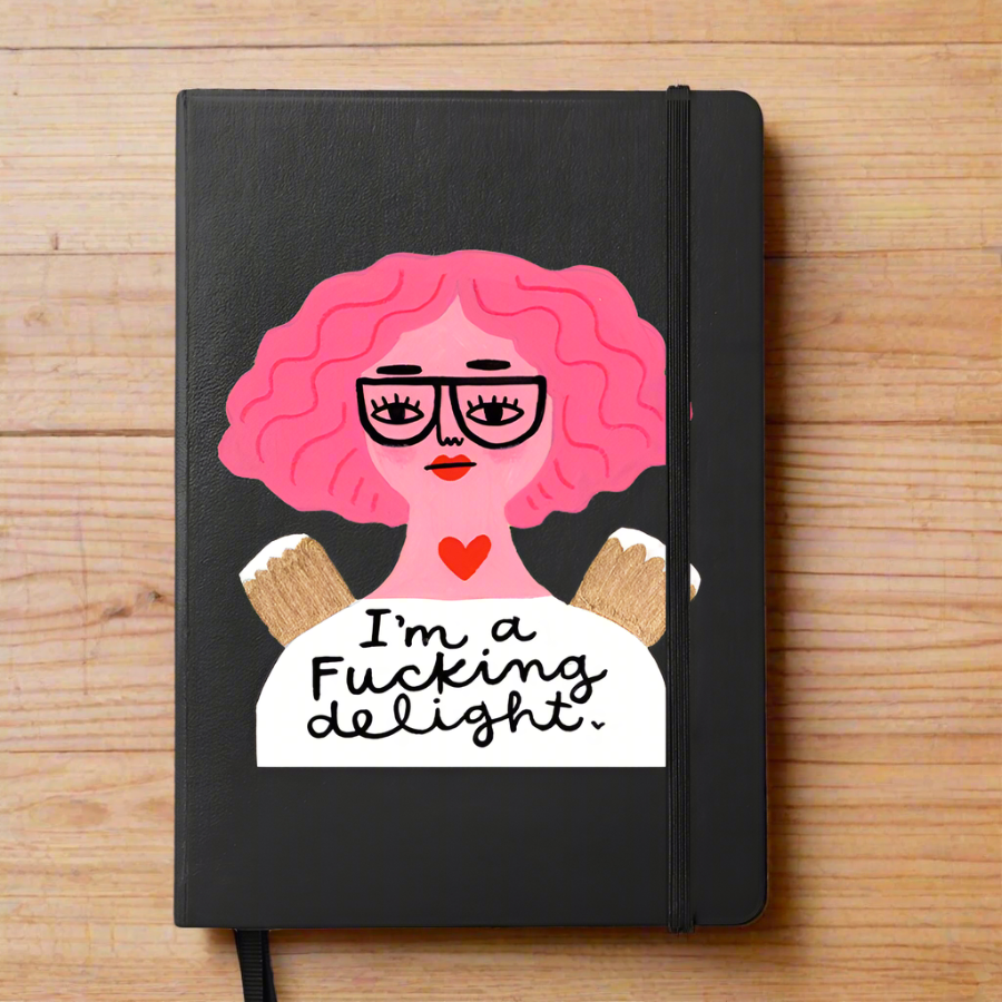 Grumpy Angel I'm a fucking delight Black Notebook