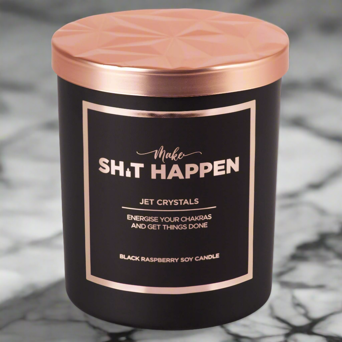 Black Candle with &quot;Make Shit Happen Label&quot;