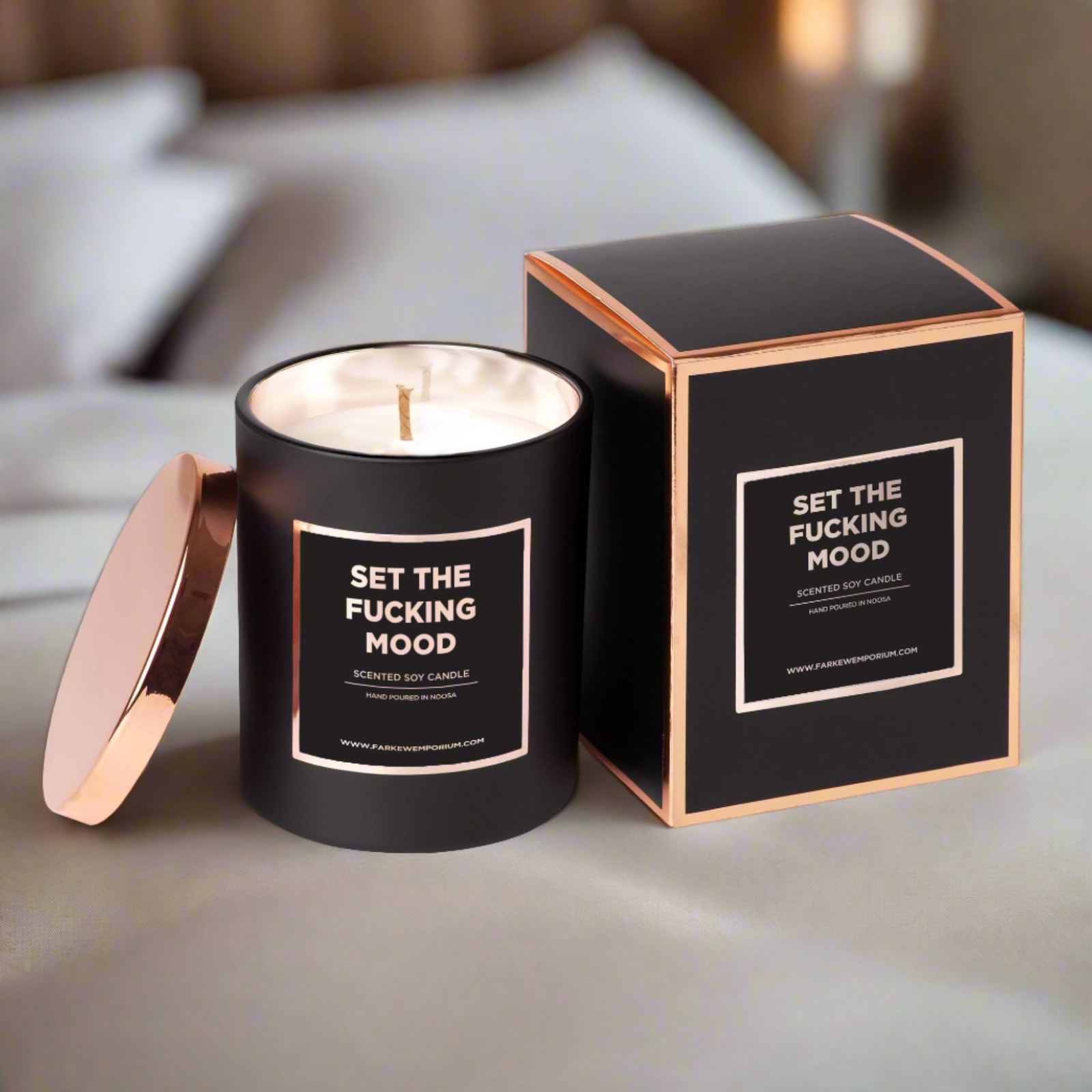 Luxury Candle "Set The Fucking Mood" Label