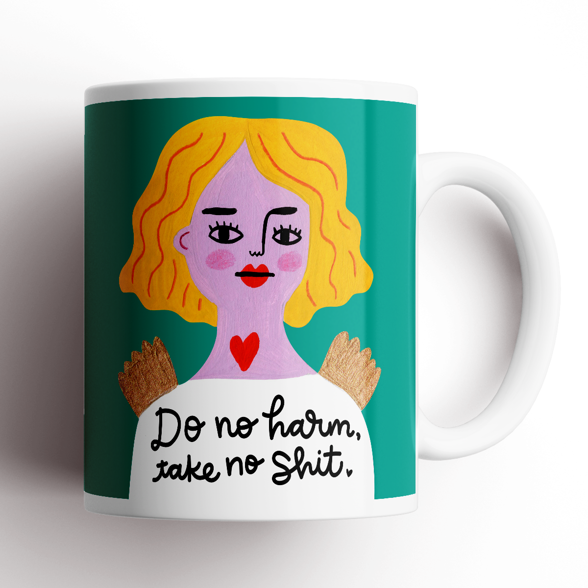 Do No Harm, Take No Shit Grumpy Angel Mug