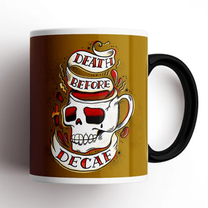 Death Before Decaf Skull Mug