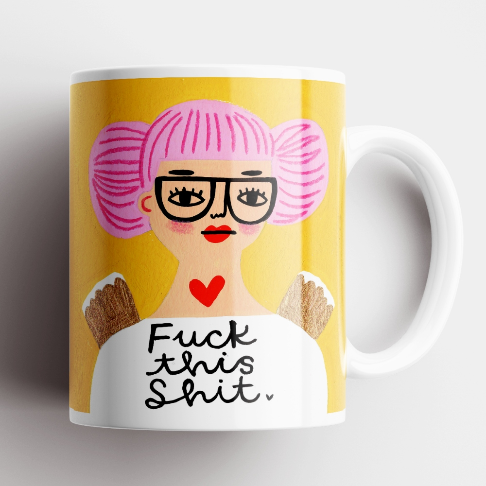 Fuck This Shit Grumpy Angel Mug