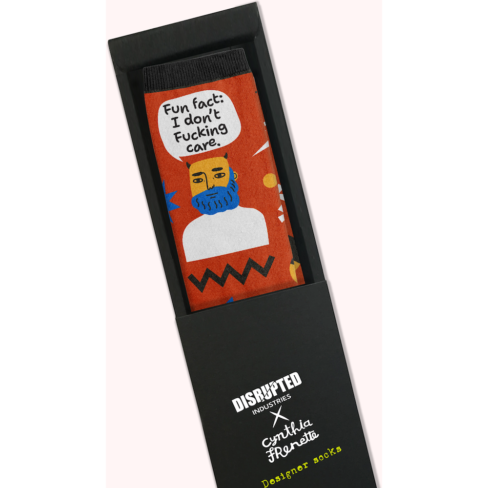 Fun Fact: I Don&#39;t Fucking Care Grumpy Bastard Socks