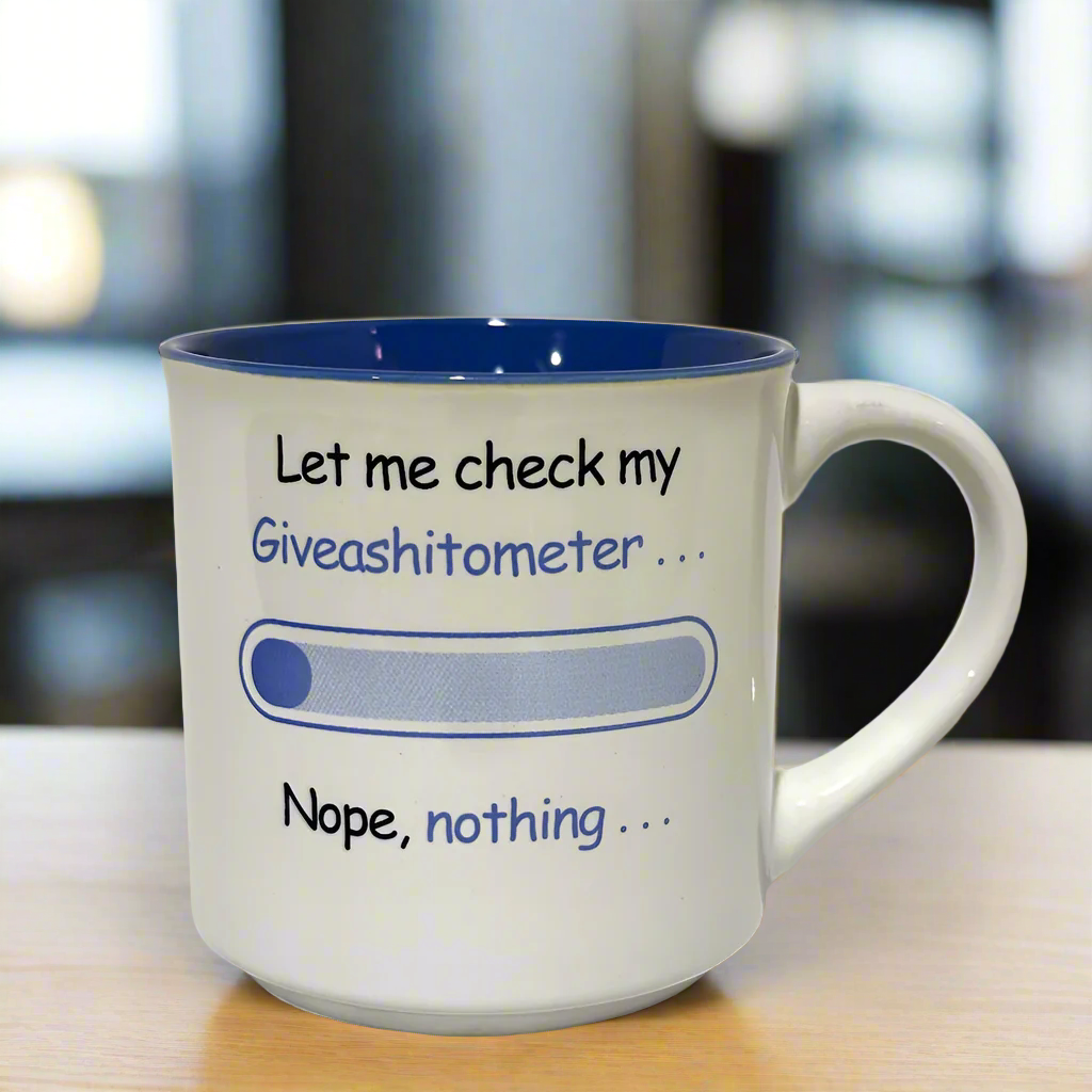 Let Me Check My Giveashitometer Mug