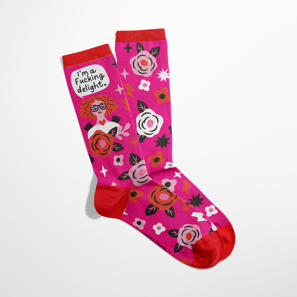 I&#39;m a Fucking Delight Grumpy Angel Socks
