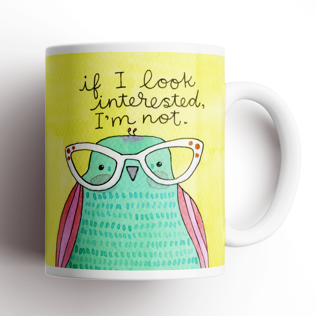 Funny Coffee Mug with Yellow Bird Design