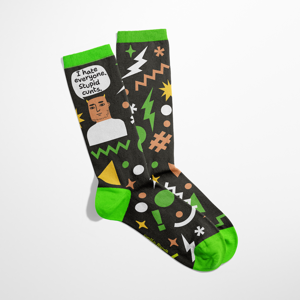 I Hate Everyone, Stupid Cunts Grumpy Bastard Socks