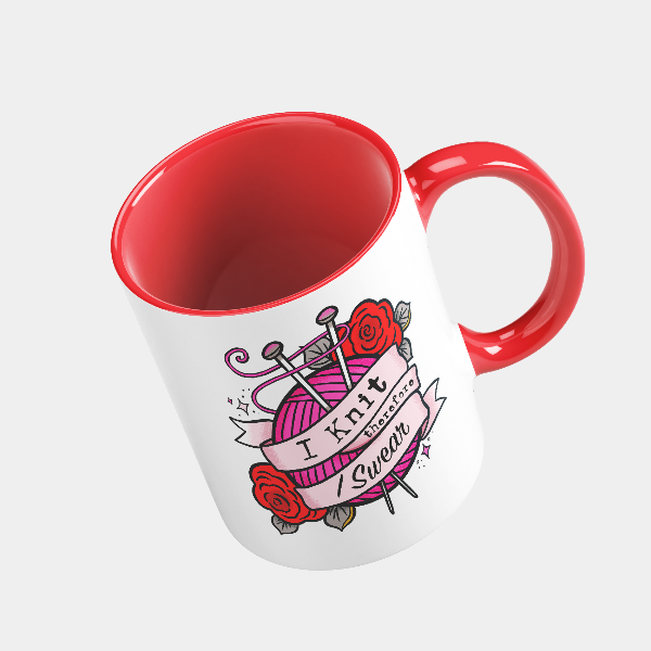 I Knit, Therefore I Swear Mug