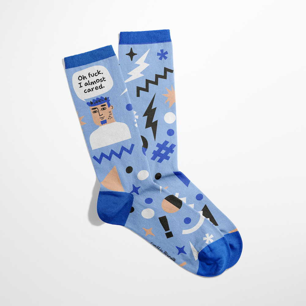 Oh Fuck, I Almost Cared Grumpy Bastard Socks