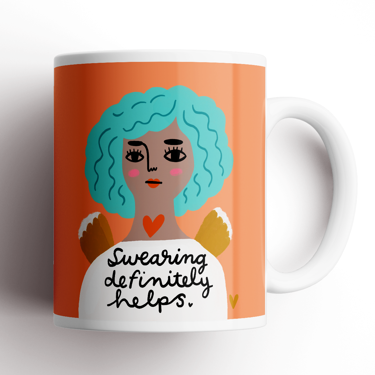 Swearing Definitely Helps Grumpy Angel Mug