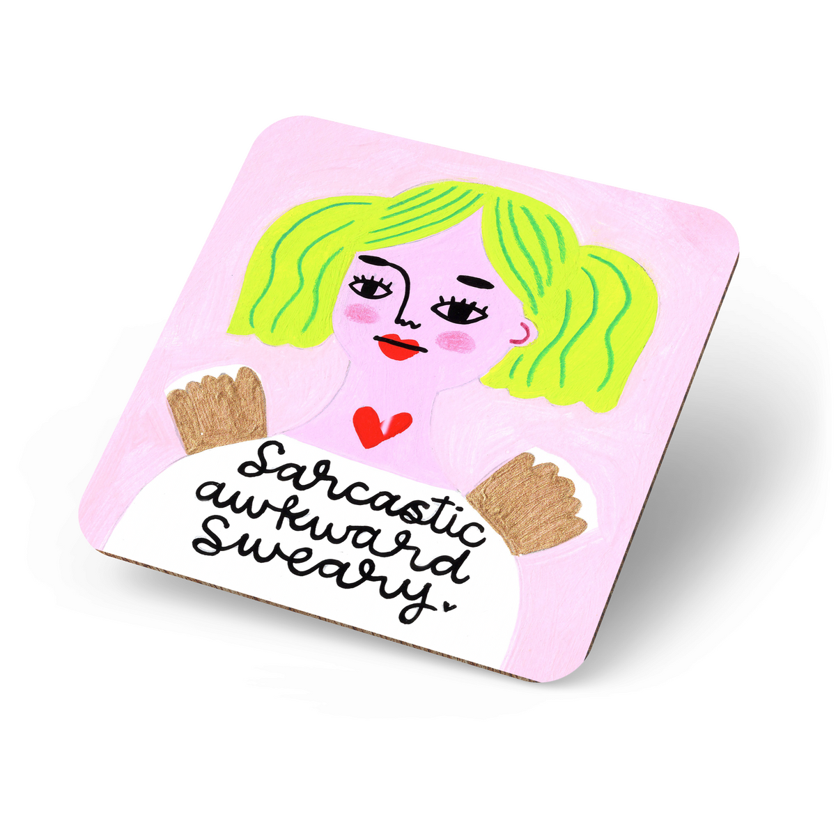 Sarcastic Awkward Sweary Grumpy Angel Coaster