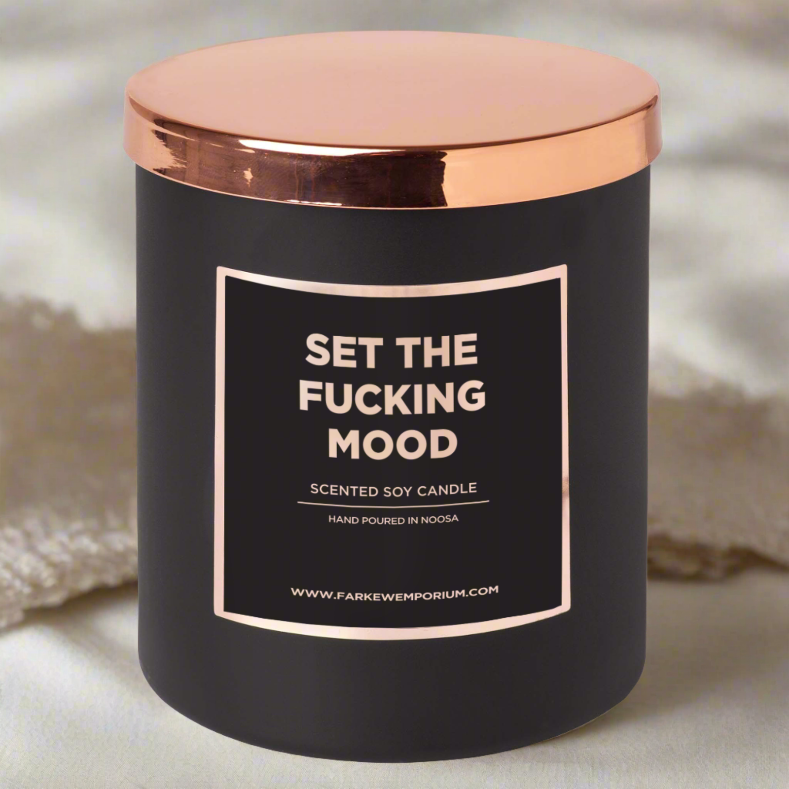 Luxury Candle "Set The Fucking Mood" Label