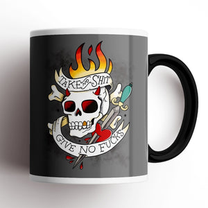 Take No Shit, Give No Fucks Skull Mug