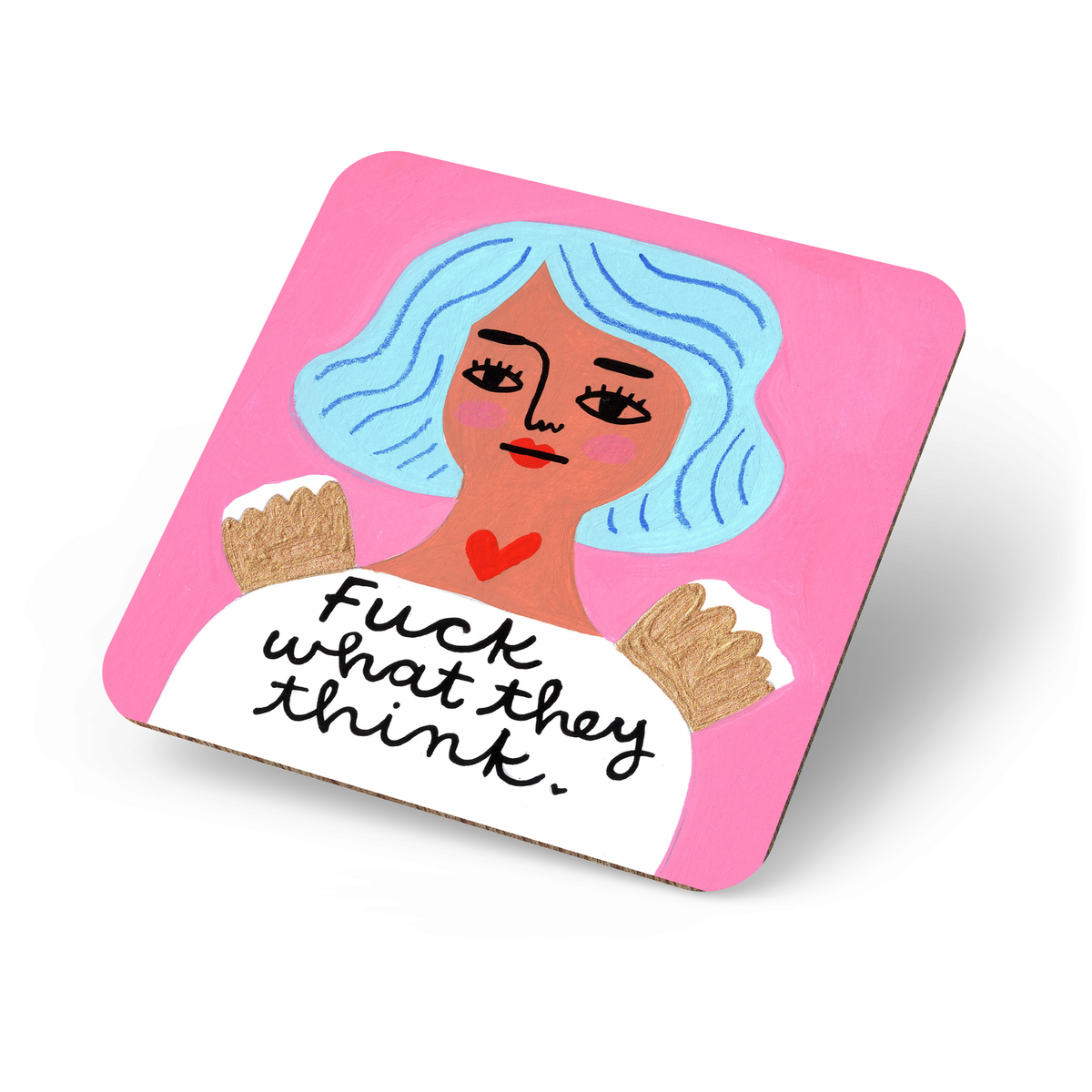 Fuck What They Think Grumpy Angel Coaster