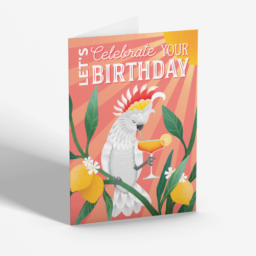 Let&#39;s Celebrate Your Birthday Cockatoo Card