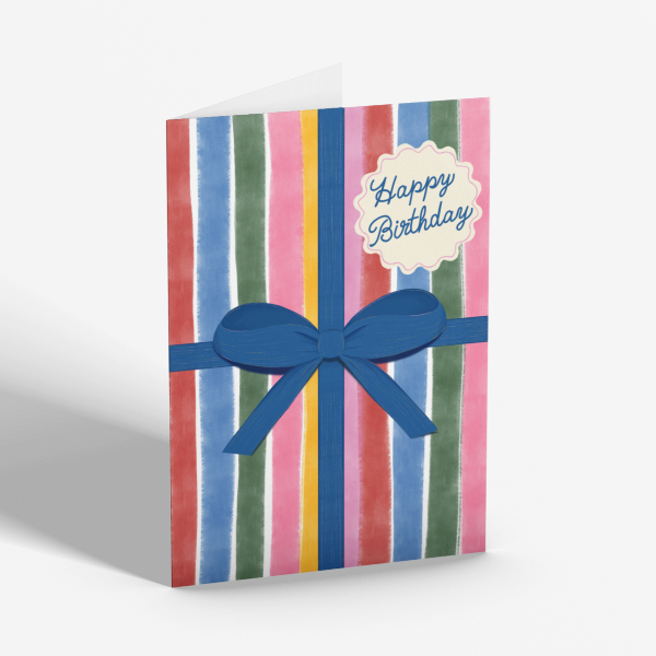 Happy Birthday Gift Bow Card