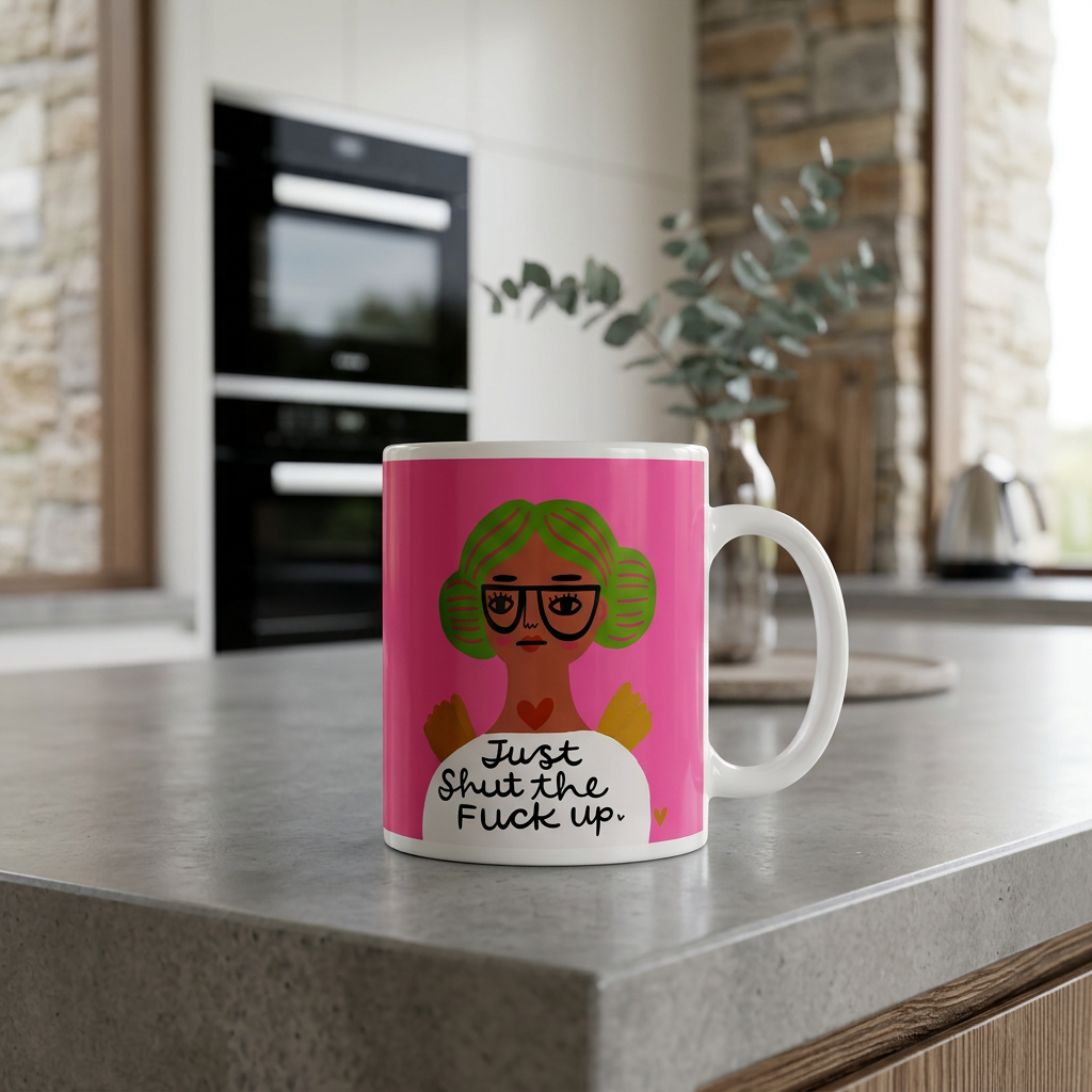 Just Shut The Fuck Up Grumpy Angel Mug