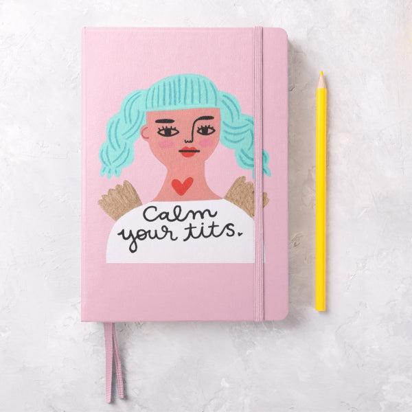 Calm Your Tits Grumpy Angel Notebook