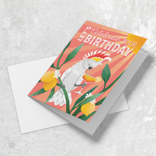 Let&#39;s Celebrate Your Birthday Cockatoo Card