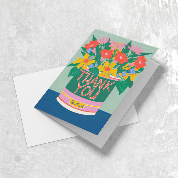 Thank You So Much Flower Vase Card
