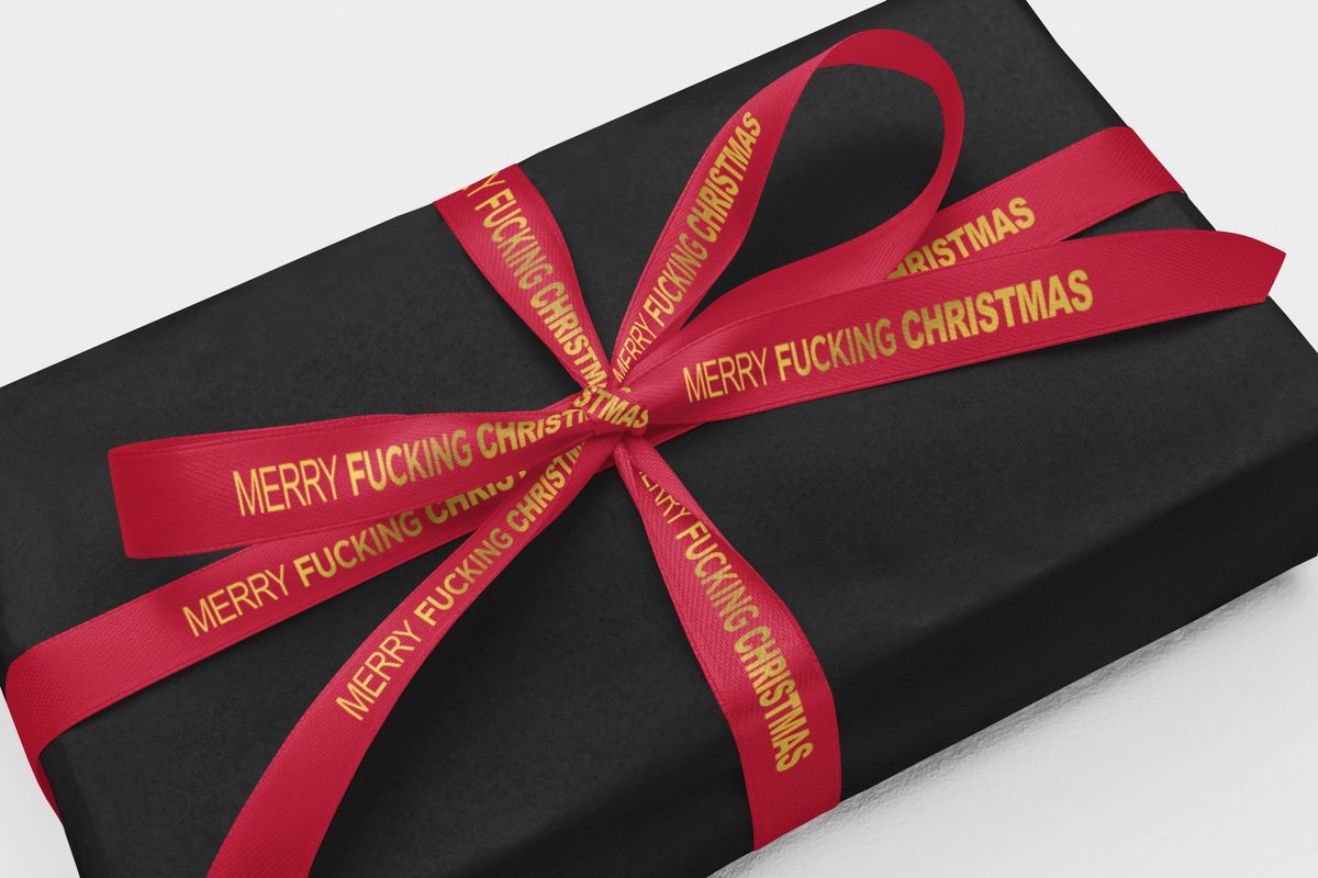 Gift Wrap Plus Merry Fucking Christmas Ribbon