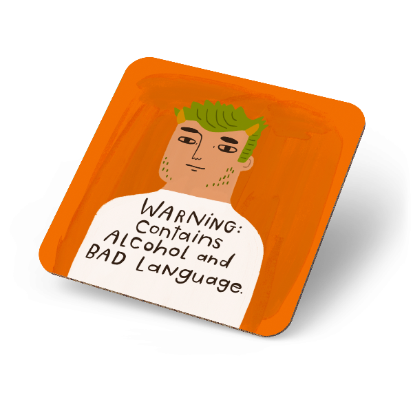 Warning: Contains Alcohol and Bad Language Grumpy Bastard Coaster