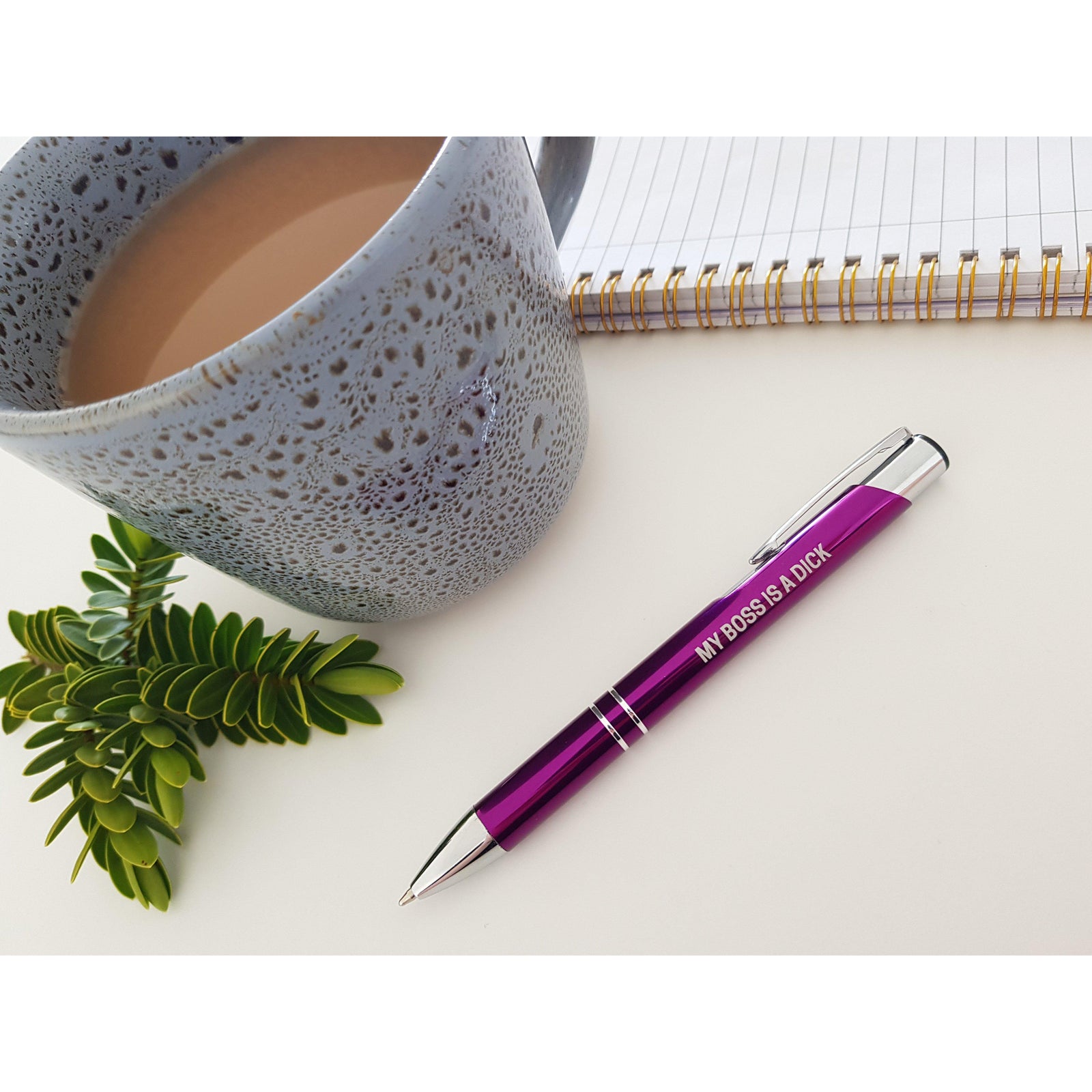 My Boss Is A Dick Purple Pen-Far Kew Emporium