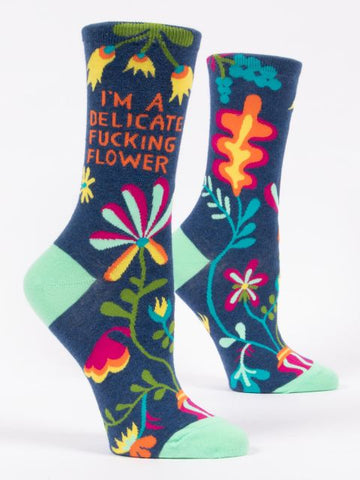 Image of I'm A Delicate Fucking Flower Crew Socks
