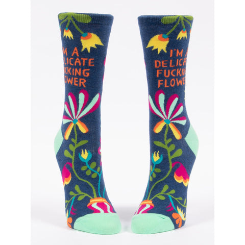 Image of I'm A Delicate Fucking Flower Crew Socks