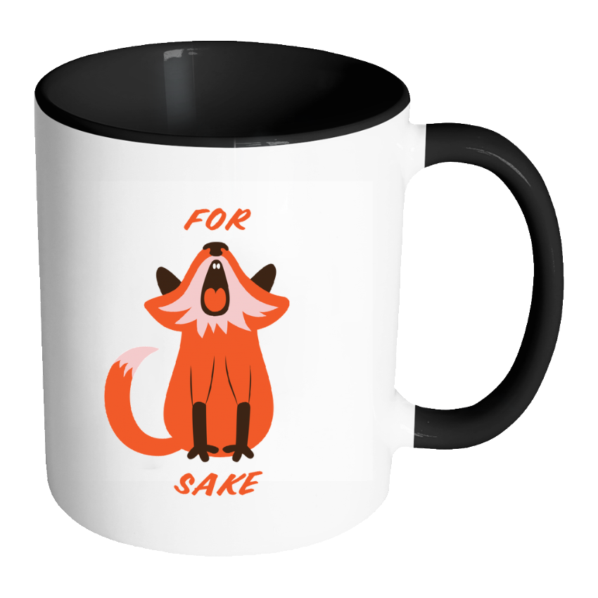 For Fox Sake Coloured Accent Mug-Drinkware-Far Kew Emporium