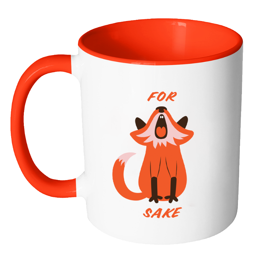 For Fox Sake Coloured Accent Mug-Drinkware-Far Kew Emporium