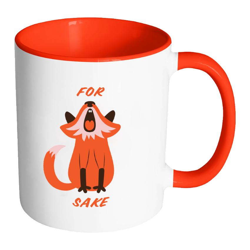 For Fox Sake Coloured Accent Mug-Drinkware-Far Kew Emporium