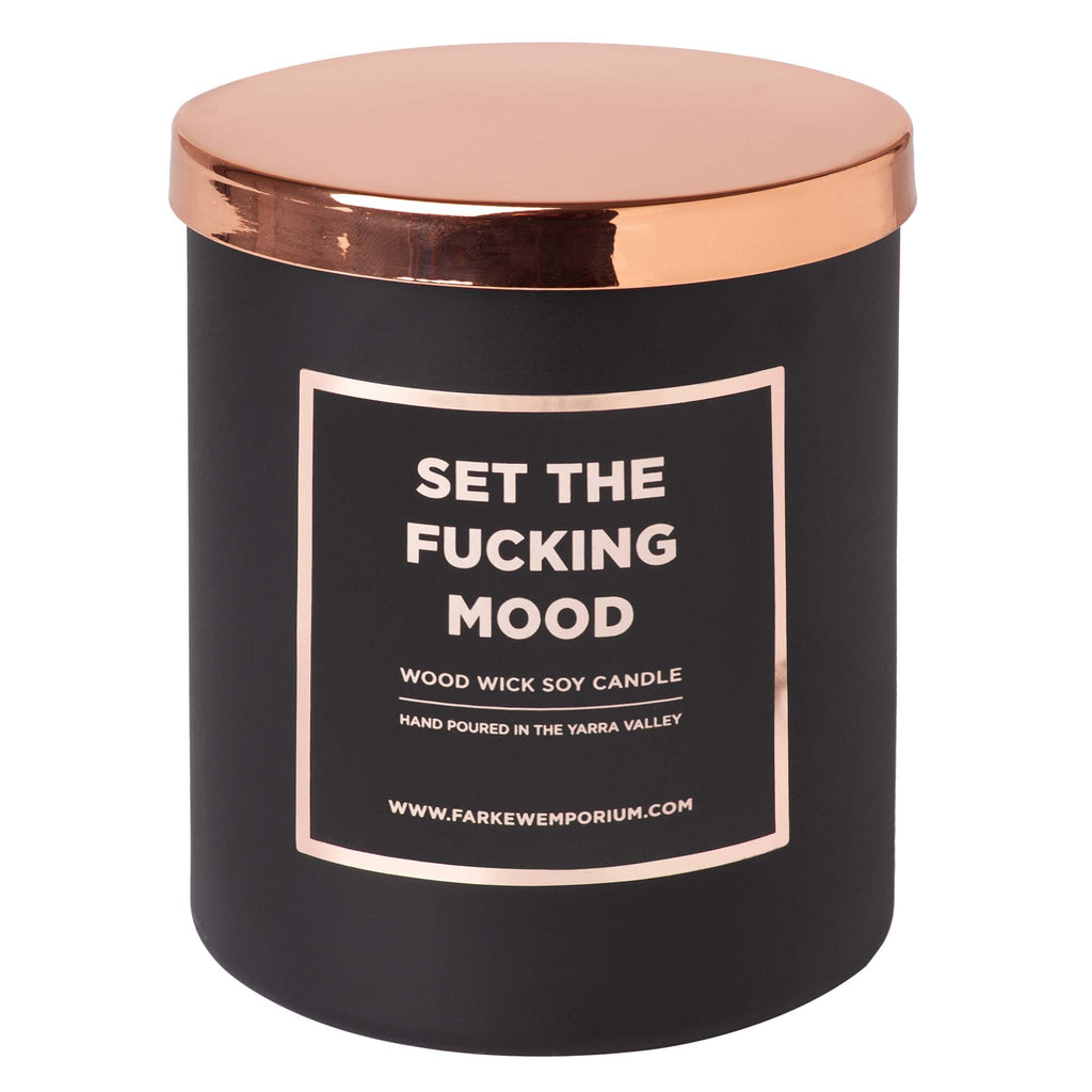 Set The Fucking Mood - Wood Wick Candle