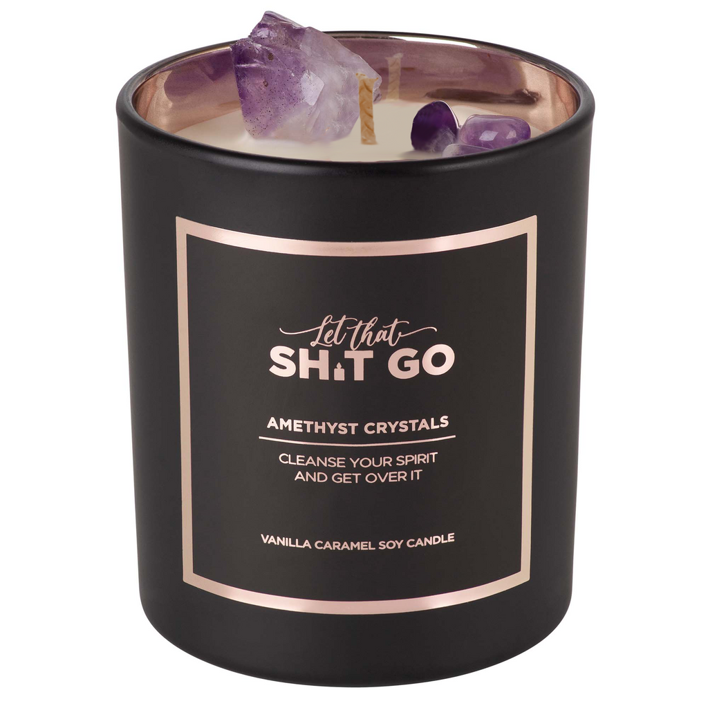 Let That Shit Go - Amethyst Crystal Candle