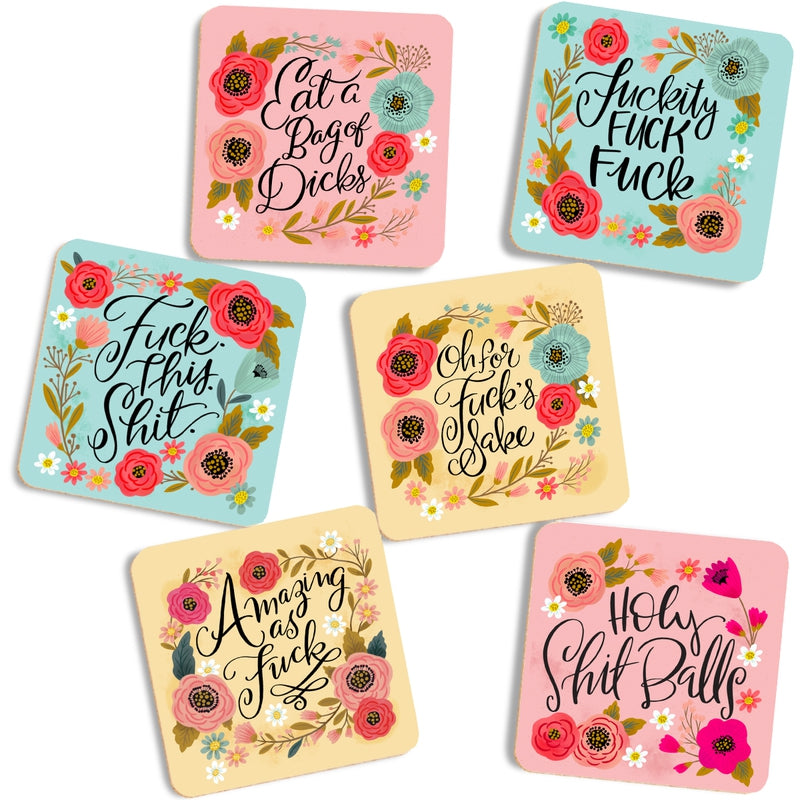 Pretty Sweary Table Coasters