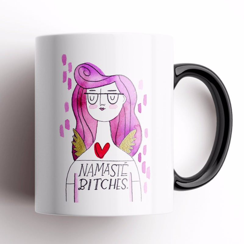 Namaste Bitches, Grumpy Angel Mug