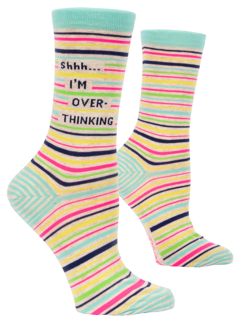 SHHH I&#39;m Overthinking Crew Socks