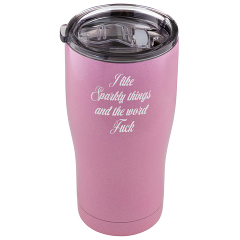 Image of I Like Sparkly Things & The Word Fuck 590ml Travel Tumbler