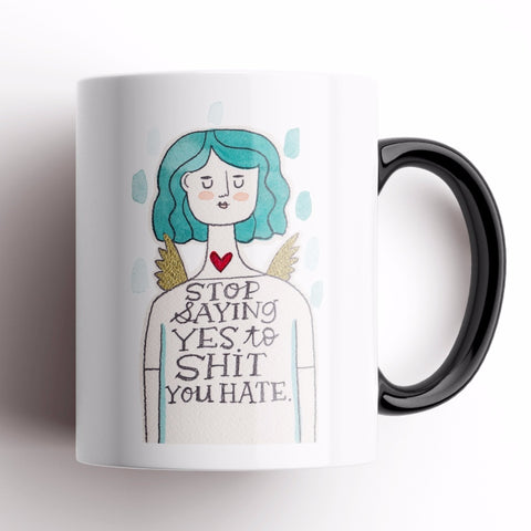 Stop Saying Yes - Grumpy Angel Mug