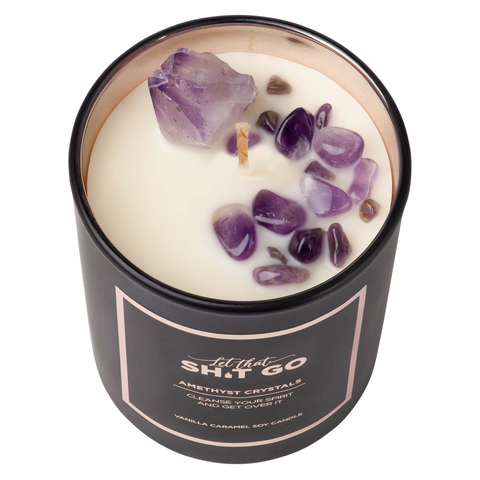 Image of Let That Shit Go - Amethyst Crystal Candle