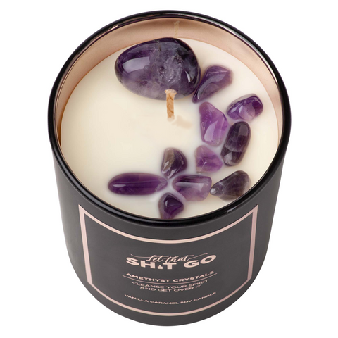Let That Shit Go - Amethyst Crystal Candle