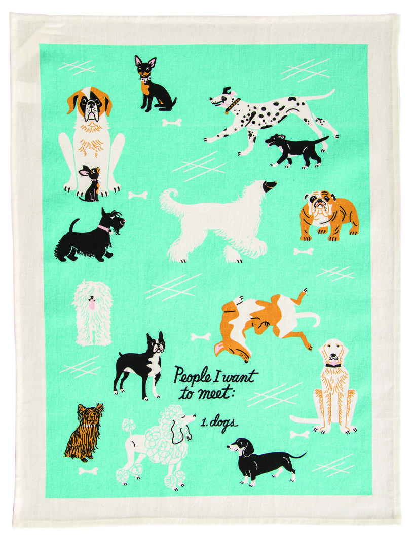 People To Meet: Dogs Tea Towel / Dish Towel