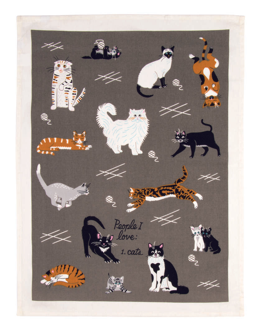 People I Love: Cats Tea Towel / Dish Towel