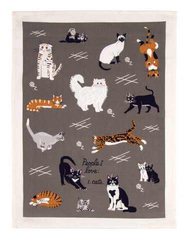 Image of People I Love: Cats Tea Towel / Dish Towel