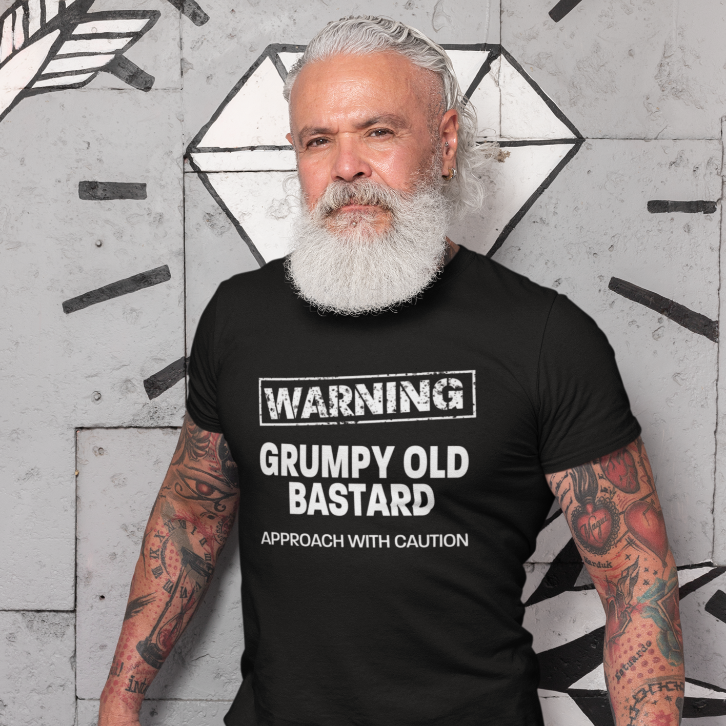 Grumpy Old Bastard Approach With Caution Men's/Unisex T-Shirt